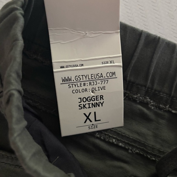 Stylish Olive Green Biker Jeans - Picture 5 of 10